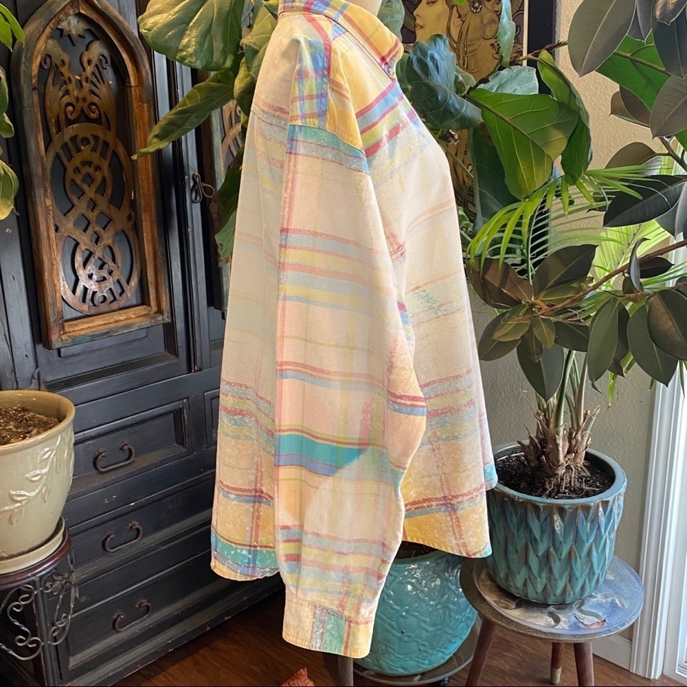 Twenty Distressed Custom Bleach Plaid Button Down - image 4